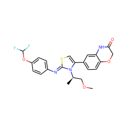 COC[C@@H](C)n1c(-c2ccc3c(c2)NC(=O)CO3)cs/c1=N\c1ccc(OC(F)F)cc1 ZINC000018189338