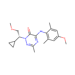COC[C@@H](C1CC1)n1nc(C)nc(Nc2c(C)cc(OC)cc2C)c1=O ZINC000049110066