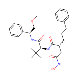 COC[C@@H](NC(=O)[C@@H](NC(=O)[C@H](CCCc1ccccc1)CC(=O)NO)C(C)(C)C)c1ccccc1 ZINC000027637271