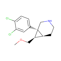 COC[C@@H]1[C@@H]2CCNC[C@@]21c1ccc(Cl)c(Cl)c1 ZINC000053243933