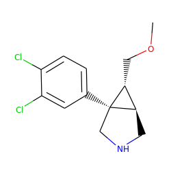 COC[C@@H]1[C@H]2CNC[C@]21c1ccc(Cl)c(Cl)c1 ZINC000045374637