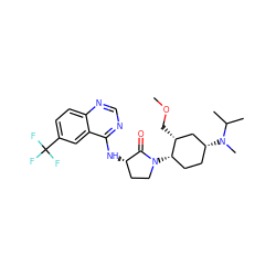 COC[C@@H]1C[C@H](N(C)C(C)C)CC[C@@H]1N1CC[C@H](Nc2ncnc3ccc(C(F)(F)F)cc23)C1=O ZINC000141099035