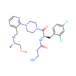 COC[C@H](C)NCc1cccnc1N1CCN(C(=O)[C@@H](Cc2ccc(Cl)cc2Cl)NC(=O)CCN)CC1 ZINC000036284873