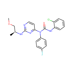 COC[C@H](C)Nc1nccc(N(C(=O)Nc2ccccc2Cl)c2ccc(F)cc2)n1 ZINC000036761647