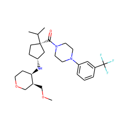 COC[C@H]1COCC[C@H]1N[C@@H]1CC[C@@](C(=O)N2CCN(c3cccc(C(F)(F)F)c3)CC2)(C(C)C)C1 ZINC000034638263