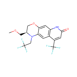 COC[C@H]1COc2cc3[nH]c(=O)cc(C(F)(F)F)c3cc2N1CC(F)(F)F ZINC000029044396