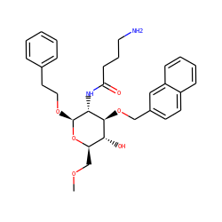 COC[C@H]1O[C@@H](OCCc2ccccc2)[C@H](NC(=O)CCCN)[C@@H](OCc2ccc3ccccc3c2)[C@@H]1O ZINC000064510720