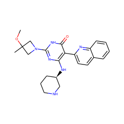 COC1(C)CN(c2nc(N[C@@H]3CCCNC3)c(-c3ccc4ccccc4n3)c(=O)[nH]2)C1 ZINC000220796812