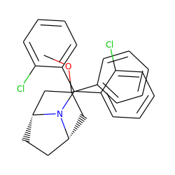 COC1(c2ccccc2)C[C@@H]2CC[C@H](C1)N2C(c1ccccc1Cl)c1ccccc1Cl ZINC000040394339