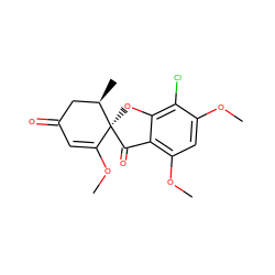 COC1=CC(=O)C[C@@H](C)[C@]12Oc1c(Cl)c(OC)cc(OC)c1C2=O ZINC000000622123