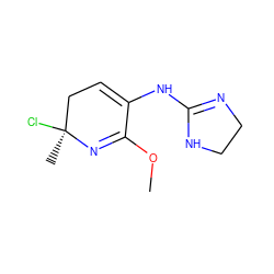 COC1=N[C@@](C)(Cl)CC=C1NC1=NCCN1 ZINC000103274254