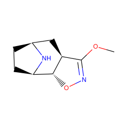 COC1=NO[C@@H]2[C@H]3CC[C@@H](C[C@@H]12)N3 ZINC000169289829