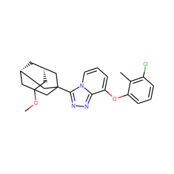 COC12C[C@H]3C[C@@H](C1)CC(c1nnc4c(Oc5cccc(Cl)c5C)cccn14)(C3)C2 ZINC000072106991