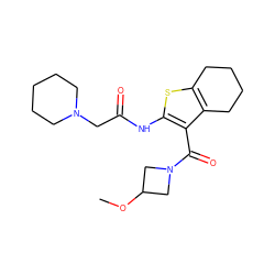 COC1CN(C(=O)c2c(NC(=O)CN3CCCCC3)sc3c2CCCC3)C1 ZINC000095559533