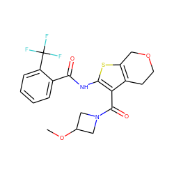 COC1CN(C(=O)c2c(NC(=O)c3ccccc3C(F)(F)F)sc3c2CCOC3)C1 ZINC000095560507