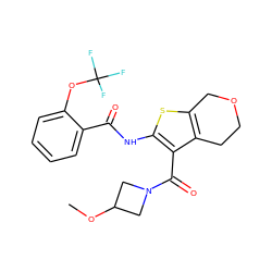 COC1CN(C(=O)c2c(NC(=O)c3ccccc3OC(F)(F)F)sc3c2CCOC3)C1 ZINC000095562308