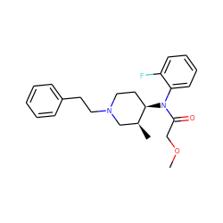 COCC(=O)N(c1ccccc1F)[C@@H]1CCN(CCc2ccccc2)C[C@@H]1C ZINC000026725232