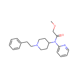 COCC(=O)N(c1ccccn1)C1CCN(CCc2ccccc2)CC1 ZINC000027740294