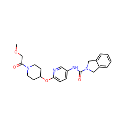 COCC(=O)N1CCC(Oc2ccc(NC(=O)N3Cc4ccccc4C3)cn2)CC1 ZINC000165925234