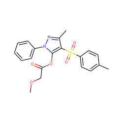 COCC(=O)Oc1c(S(=O)(=O)c2ccc(C)cc2)c(C)nn1-c1ccccc1 ZINC000004436737