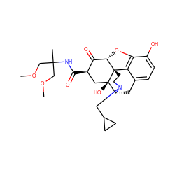 COCC(C)(COC)NC(=O)[C@@H]1C[C@@]2(O)[C@H]3Cc4ccc(O)c5c4[C@@]2(CCN3CC2CC2)[C@@H](O5)C1=O ZINC000043151066