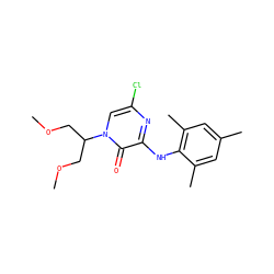 COCC(COC)n1cc(Cl)nc(Nc2c(C)cc(C)cc2C)c1=O ZINC000034570450
