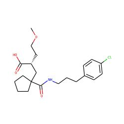 COCC[C@H](CC1(C(=O)NCCCc2ccc(Cl)cc2)CCCC1)C(=O)O ZINC000028641139