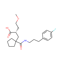 COCC[C@H](CC1(C(=O)NCCCc2ccc(F)cc2)CCCC1)C(=O)O ZINC000028641151