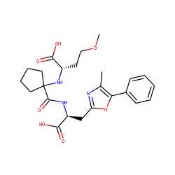 COCC[C@H](NC1(C(=O)N[C@@H](Cc2nc(C)c(-c3ccccc3)o2)C(=O)O)CCCC1)C(=O)O ZINC000071410836