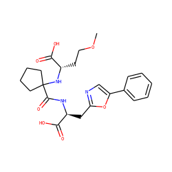 COCC[C@H](NC1(C(=O)N[C@@H](Cc2ncc(-c3ccccc3)o2)C(=O)O)CCCC1)C(=O)O ZINC000071333877