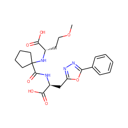 COCC[C@H](NC1(C(=O)N[C@@H](Cc2nnc(-c3ccccc3)o2)C(=O)O)CCCC1)C(=O)O ZINC000071333163