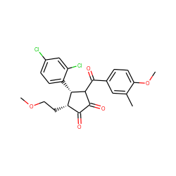 COCC[C@H]1C(=O)C(=O)C(C(=O)c2ccc(OC)c(C)c2)[C@H]1c1ccc(Cl)cc1Cl ZINC000036286365