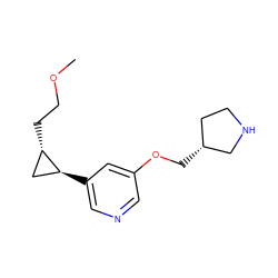 COCC[C@H]1C[C@@H]1c1cncc(OC[C@@H]2CCNC2)c1 ZINC000096273370