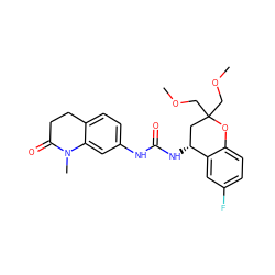 COCC1(COC)C[C@@H](NC(=O)Nc2ccc3c(c2)N(C)C(=O)CC3)c2cc(F)ccc2O1 ZINC000143643566