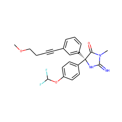 COCCC#Cc1cccc([C@@]2(c3ccc(OC(F)F)cc3)NC(=N)N(C)C2=O)c1 ZINC000064514106