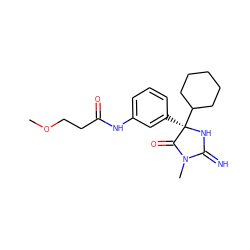 COCCC(=O)Nc1cccc([C@]2(C3CCCCC3)NC(=N)N(C)C2=O)c1 ZINC000034949849