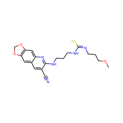 COCCC/N=C(/S)NCCCNc1nc2cc3c(cc2cc1C#N)OCO3 ZINC000018163391