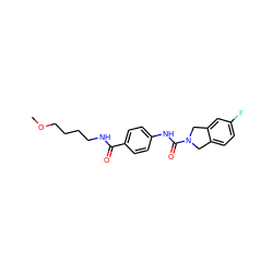 COCCCCNC(=O)c1ccc(NC(=O)N2Cc3ccc(F)cc3C2)cc1 ZINC000166155742