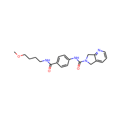 COCCCCNC(=O)c1ccc(NC(=O)N2Cc3cccnc3C2)cc1 ZINC000166657939