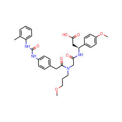 COCCCN(CC(=O)N[C@@H](CC(=O)O)c1ccc(OC)cc1)C(=O)Cc1ccc(NC(=O)Nc2ccccc2C)cc1 ZINC000003981131