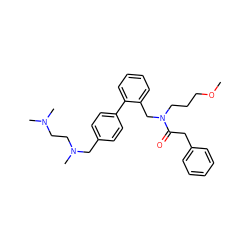 COCCCN(Cc1ccccc1-c1ccc(CN(C)CCN(C)C)cc1)C(=O)Cc1ccccc1 ZINC000040901285