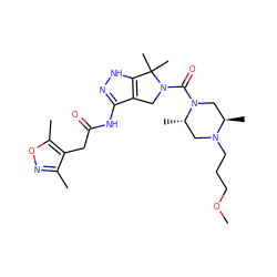 COCCCN1C[C@H](C)N(C(=O)N2Cc3c(NC(=O)Cc4c(C)noc4C)n[nH]c3C2(C)C)C[C@H]1C ZINC000114179263