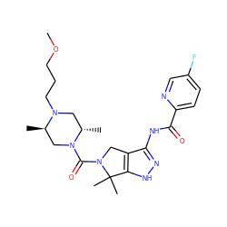 COCCCN1C[C@H](C)N(C(=O)N2Cc3c(NC(=O)c4ccc(F)cn4)n[nH]c3C2(C)C)C[C@H]1C ZINC000114192600