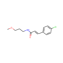 COCCCNC(=O)/C=C/c1ccc(Cl)cc1 ZINC000002903724