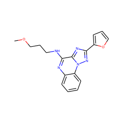 COCCCNc1nc2ccccc2n2nc(-c3ccco3)nc12 ZINC000029124133