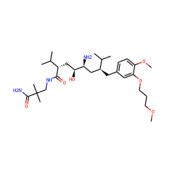 COCCCOc1cc(C[C@@H](C[C@H](N)[C@@H](O)C[C@H](C(=O)NCC(C)(C)C(N)=O)C(C)C)C(C)C)ccc1OC ZINC000004393164