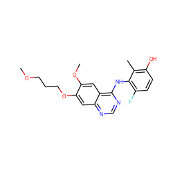 COCCCOc1cc2ncnc(Nc3c(F)ccc(O)c3C)c2cc1OC ZINC000653850218