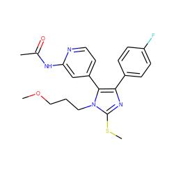 COCCCn1c(SC)nc(-c2ccc(F)cc2)c1-c1ccnc(NC(C)=O)c1 ZINC000013586222