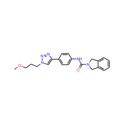 COCCCn1cc(-c2ccc(NC(=O)N3Cc4ccccc4C3)cc2)nn1 ZINC000165858639