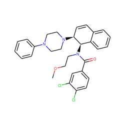 COCCN(C(=O)c1ccc(Cl)c(Cl)c1)[C@@H]1c2ccccc2C=C[C@@H]1N1CCN(c2ccccc2)CC1 ZINC000084884070